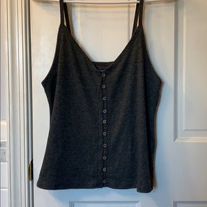 Button up cropped tank top